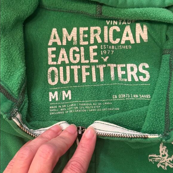 AMERICAN EAGLE OUTFITTERS Vintage Y2K Full Zip Hoodie Sweatshirt - Picture 2 of 8